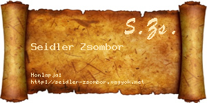 Seidler Zsombor névjegykártya